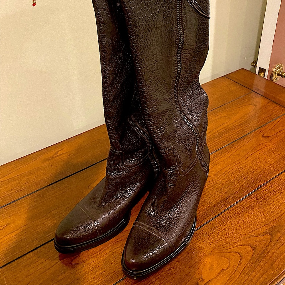100% Authentic Miu Miu Knee High Soft Skin Leather Boots.
